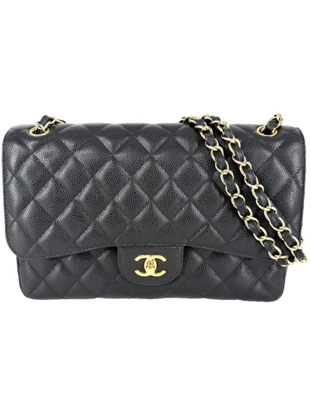Chanel Shoulder Bag Quilted 30 Maxi Double Chain Flap Crossbody CC Logo